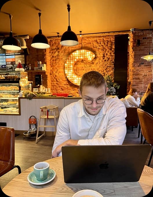 Working from a cafe