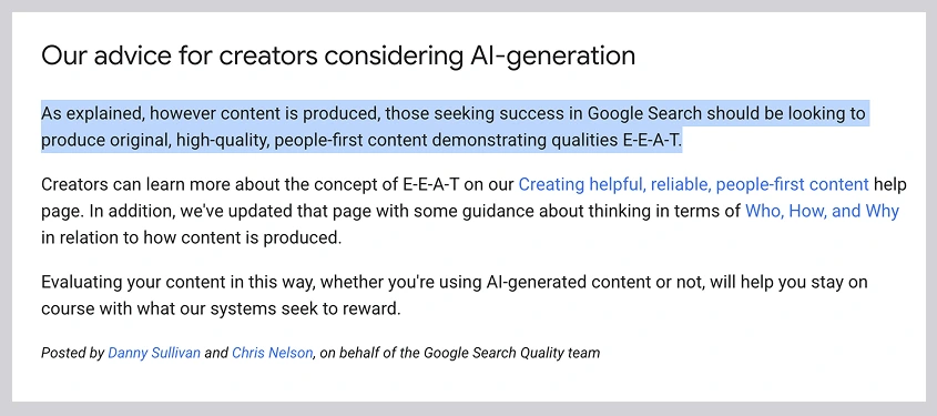 A useful illustration of EEAT signals: original photo, named author with credentials, and firsthand experience all on a single page